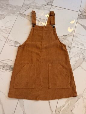 New Look Corduroy Pinafore in Camel